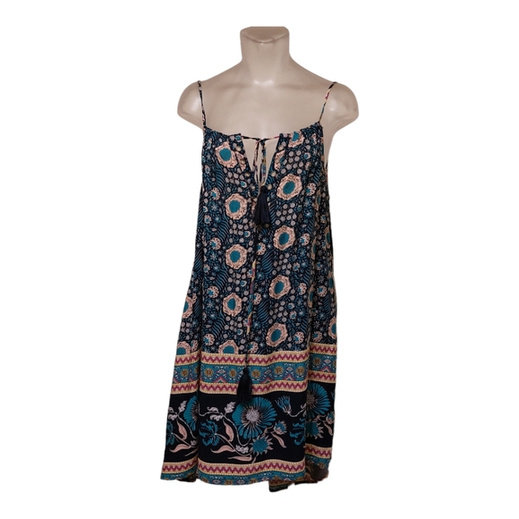 Lulu’s Every Step of the Sway Teal Print High-Low Dress S - Picture 2 of 7